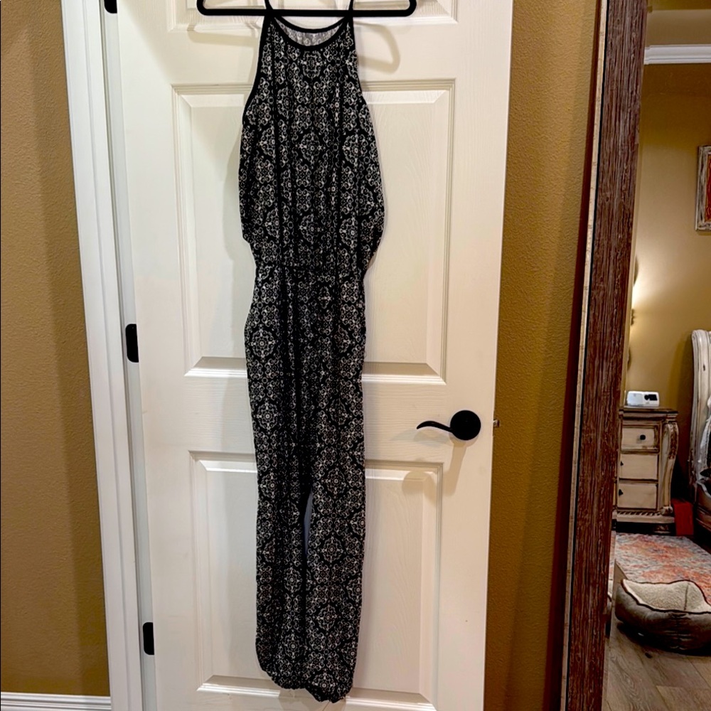Black and White Patterned Jumpsuit